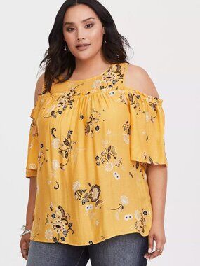 TORRID Gauze Cold Shoulder Blouse